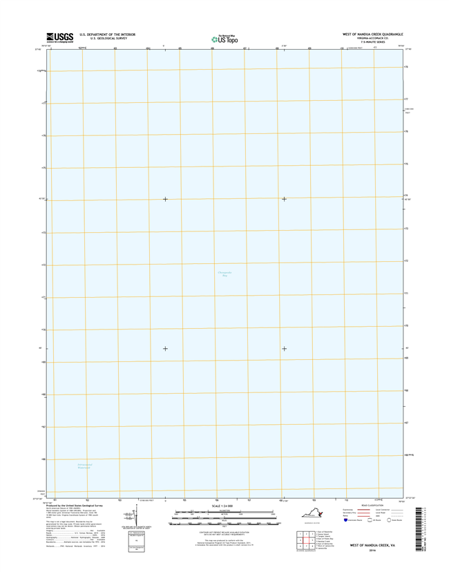 West of Nandua Creek Virginia  - 24k Topo Map