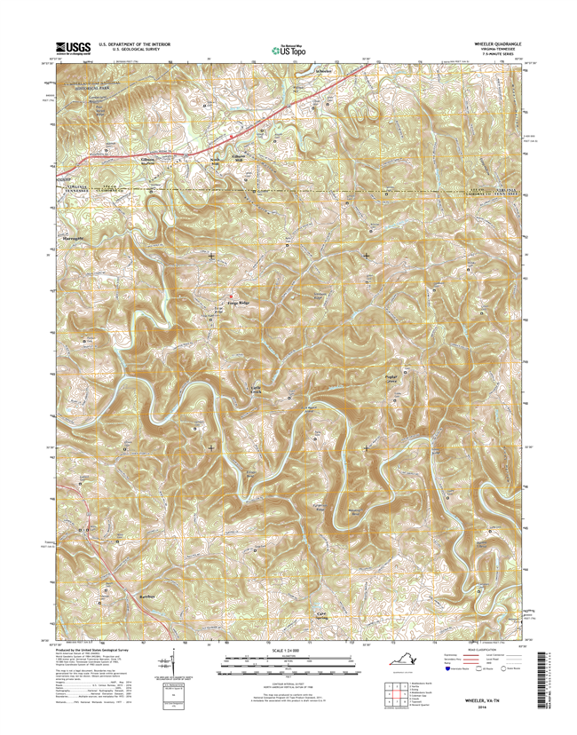 Wheeler Virginia - Tennesseee - 24k Topo Map