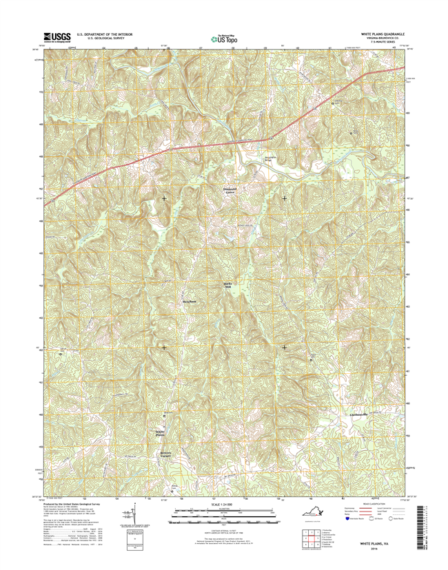 White Plains Virginia  - 24k Topo Map