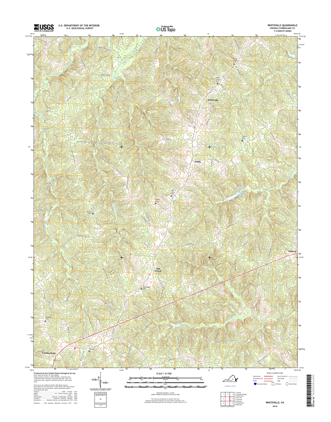 Whiteville Virginia  - 24k Topo Map