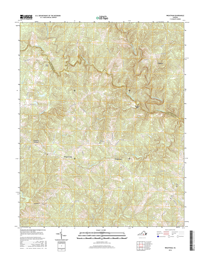 Wightman Virginia  - 24k Topo Map