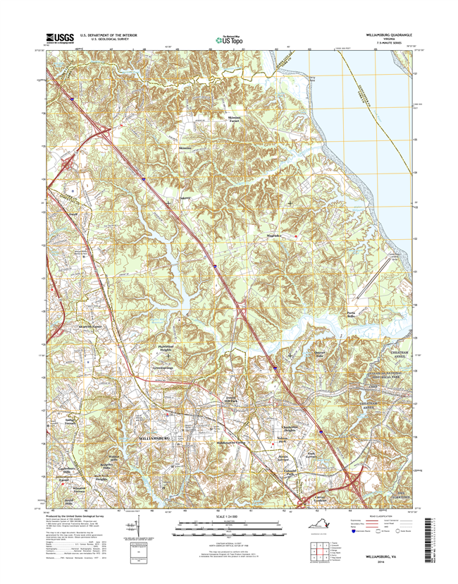 Williamsburg Virginia  - 24k Topo Map