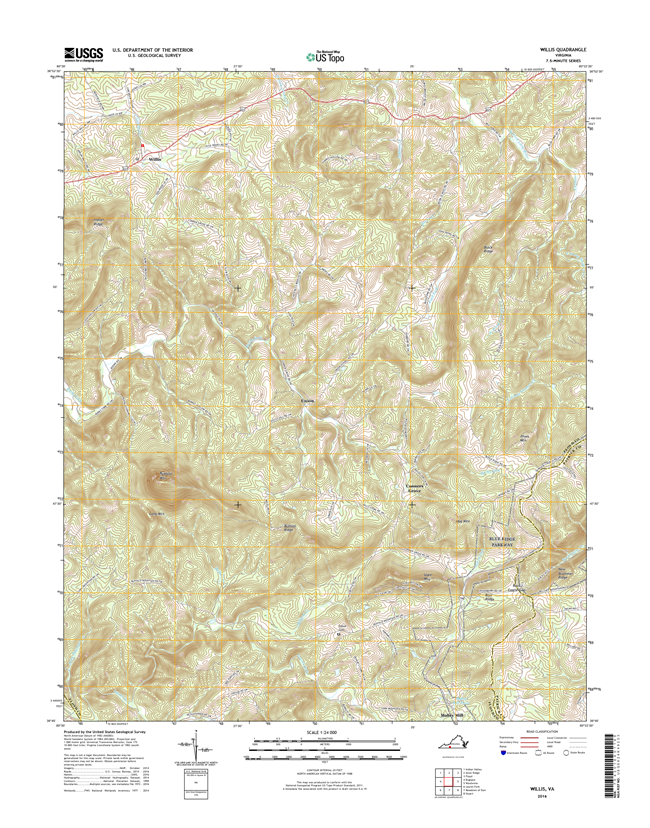 Willis Virginia  - 24k Topo Map