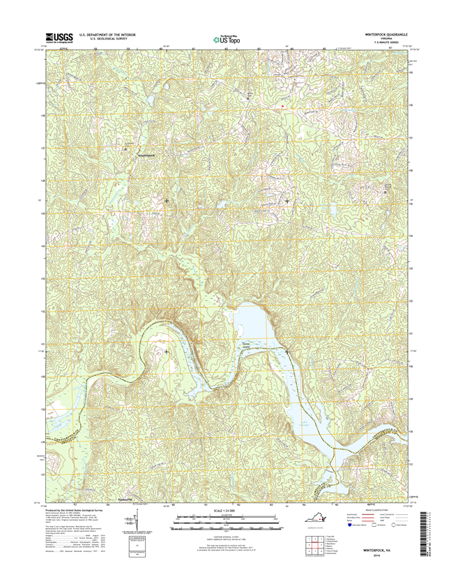 Winterpock Virginia  - 24k Topo Map