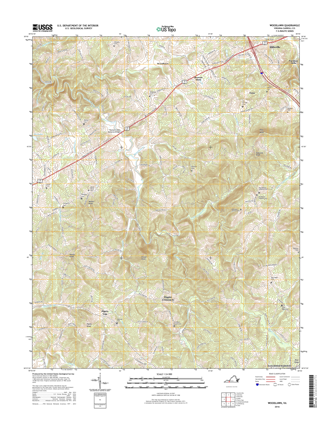Woodlawn Virginia  - 24k Topo Map
