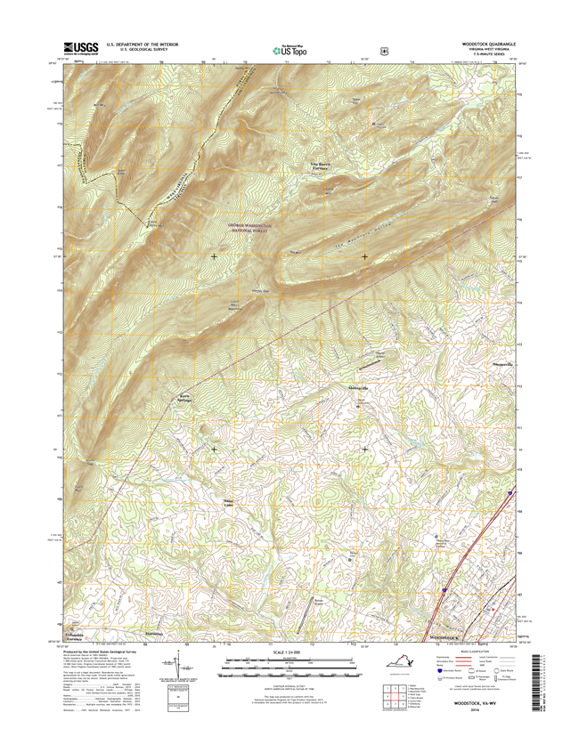 Woodstock Virginia - West Virginia - 24k Topo Map