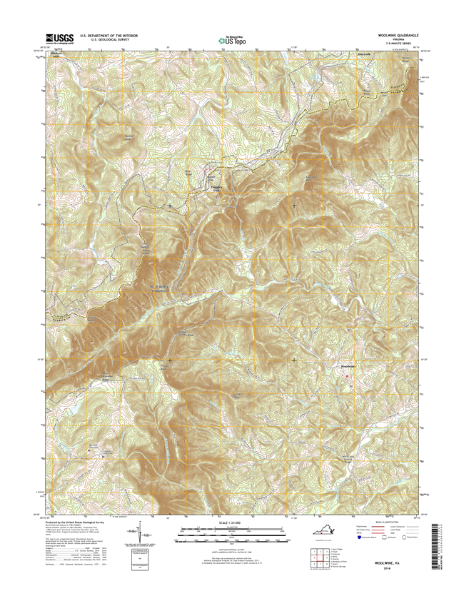 Woolwine Virginia  - 24k Topo Map