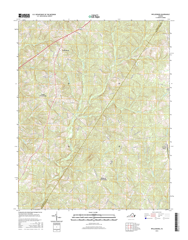 Wylliesburg Virginia  - 24k Topo Map