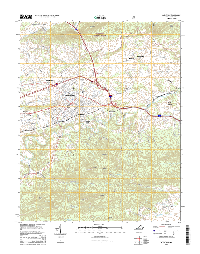 Wytheville Virginia  - 24k Topo Map