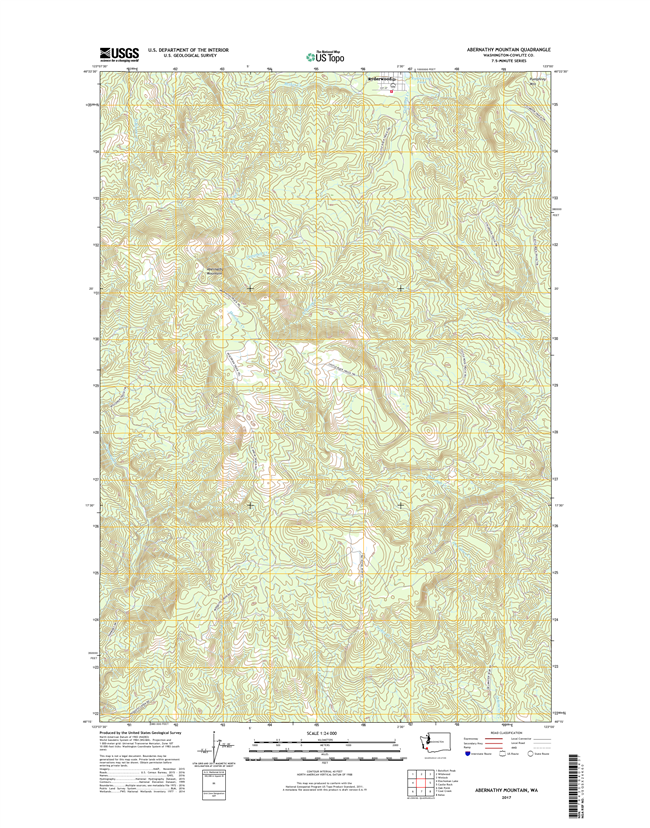 Abernathy Mountain Washington  - 24k Topo Map