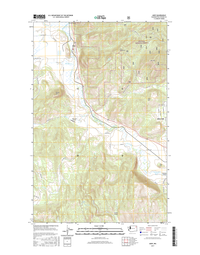 Addy Washington  - 24k Topo Map