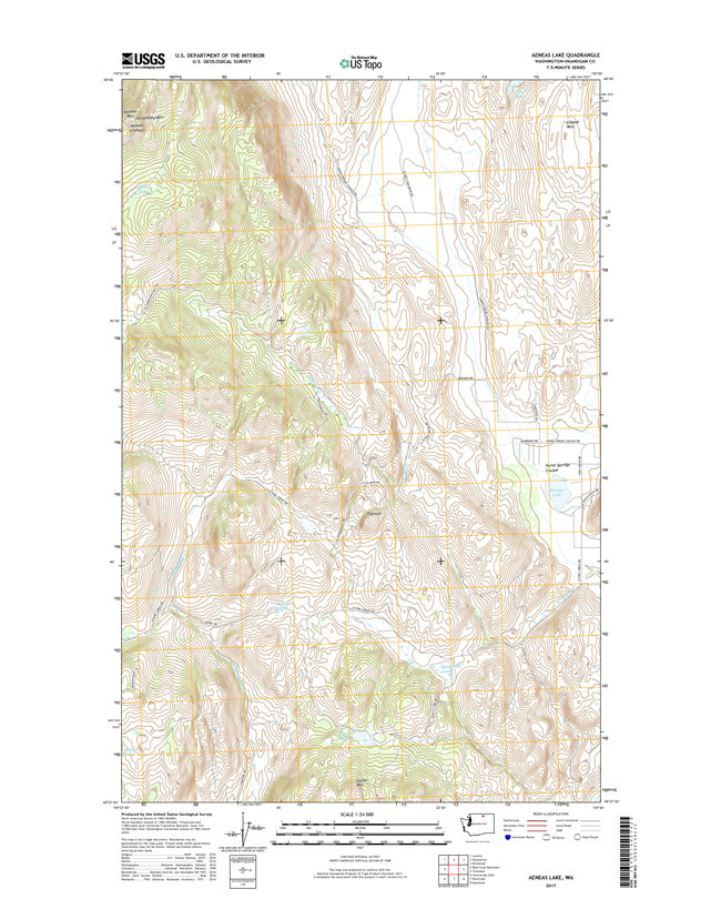 Aeneas Lake Washington  - 24k Topo Map