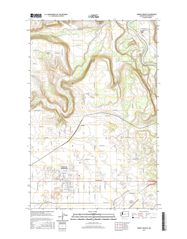 Airway Heights Washington  - 24k Topo Map