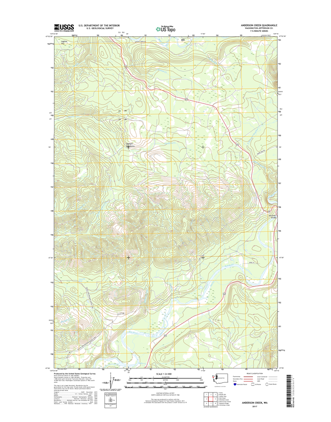 Anderson Creek Washington  - 24k Topo Map