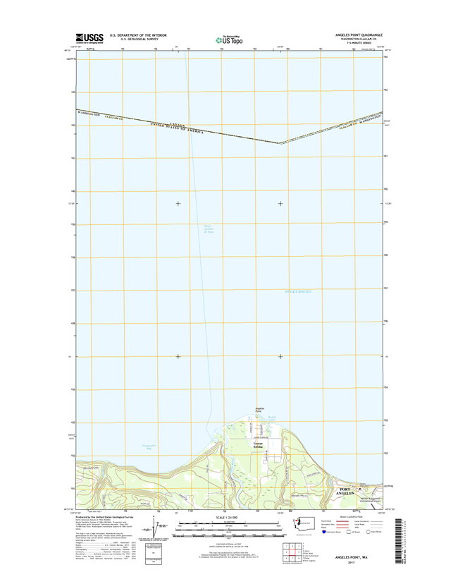 Angeles Point Washington  - 24k Topo Map