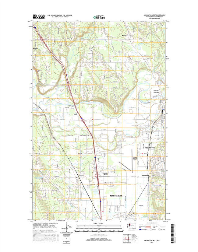 Arlington West Washington  - 24k Topo Map