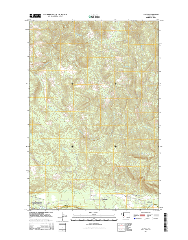 Ashford Washington  - 24k Topo Map