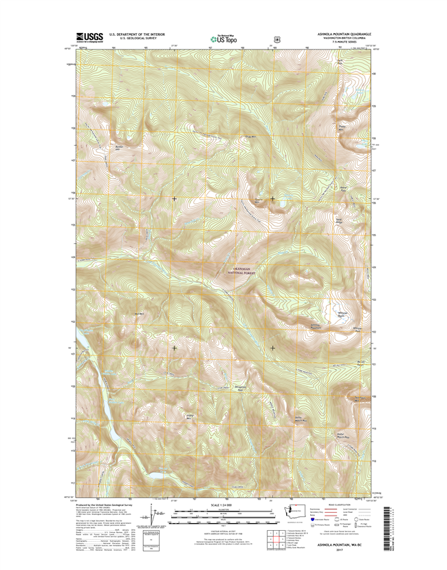 Ashnola Mountain Washington  - 24k Topo Map