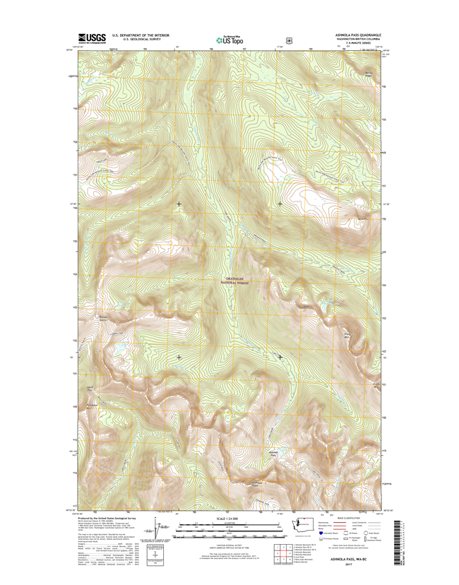 Ashnola Pass Washington  - 24k Topo Map