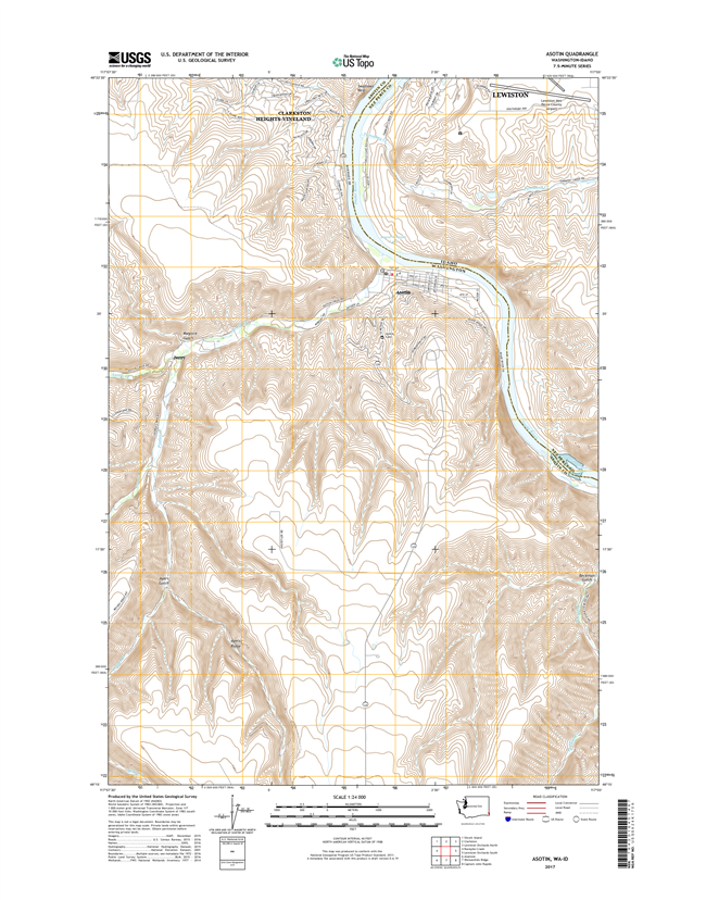 Asotin Washington - Idaho  - 24k Topo Map