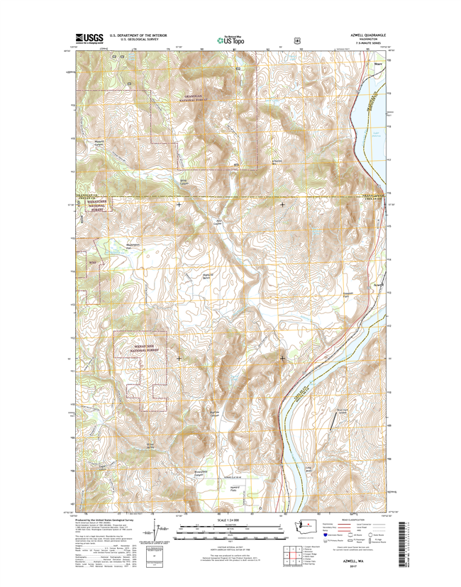 Azwell Washington  - 24k Topo Map