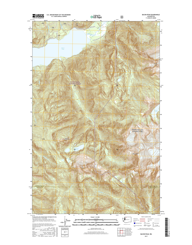 Bacon Peak Washington  - 24k Topo Map