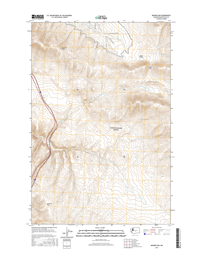 Badger Gap Washington  - 24k Topo Map