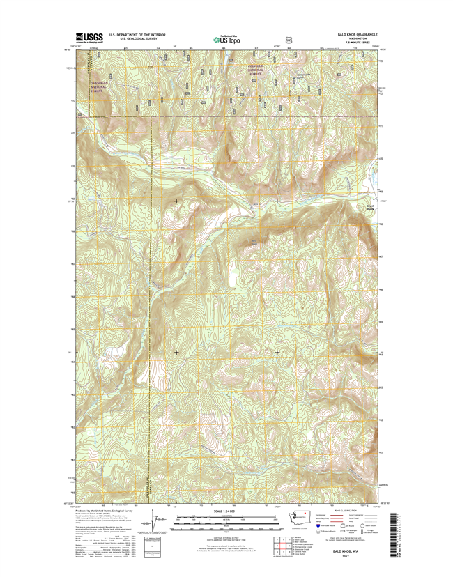 Bald Knob Washington  - 24k Topo Map