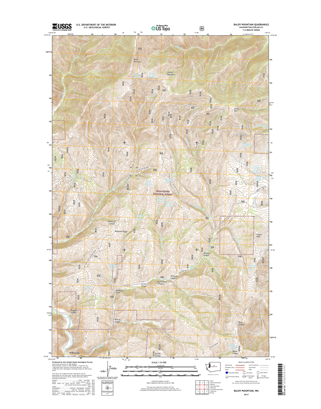 Baldy Mountain Washington  - 24k Topo Map