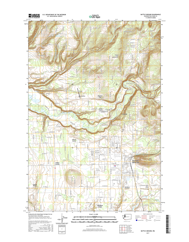 Battle Ground Washington  - 24k Topo Map