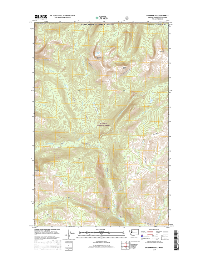 Bauerman Ridge Washington  - 24k Topo Map