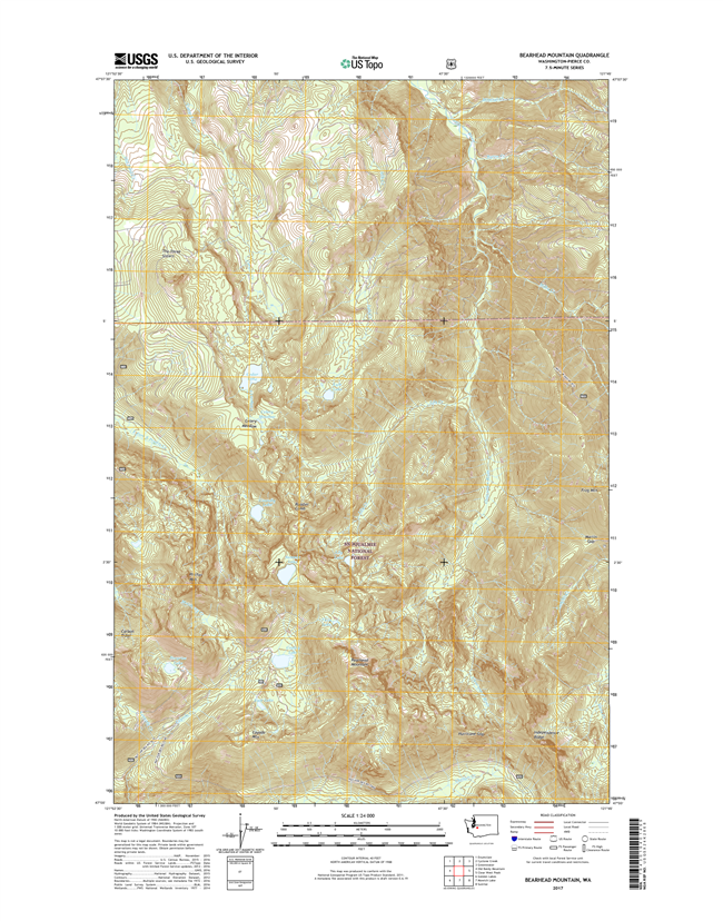 Bearhead Mountain Washington  - 24k Topo Map