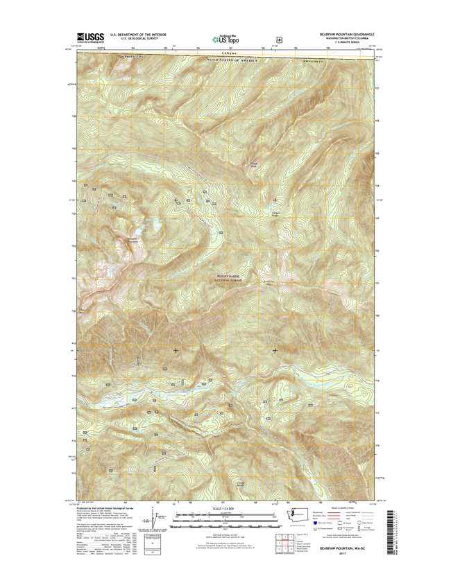 Bearpaw Mountain Washington  - 24k Topo Map