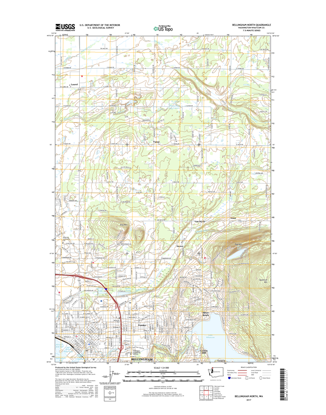 Bellingham North Washington  - 24k Topo Map