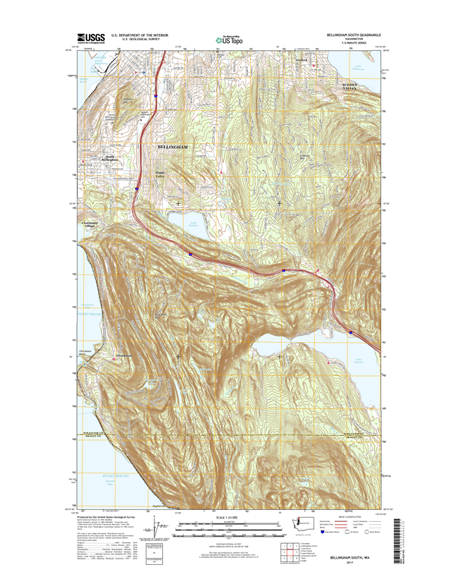 Bellingham South Washington  - 24k Topo Map