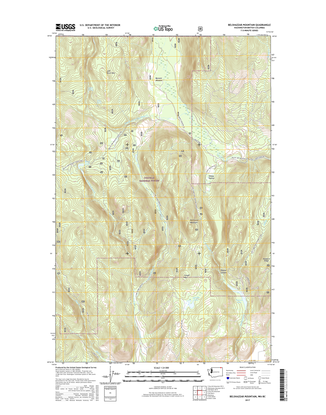 Belshazzar Mountain Washington  - 24k Topo Map