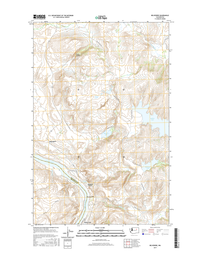 Belvedere Washington  - 24k Topo Map