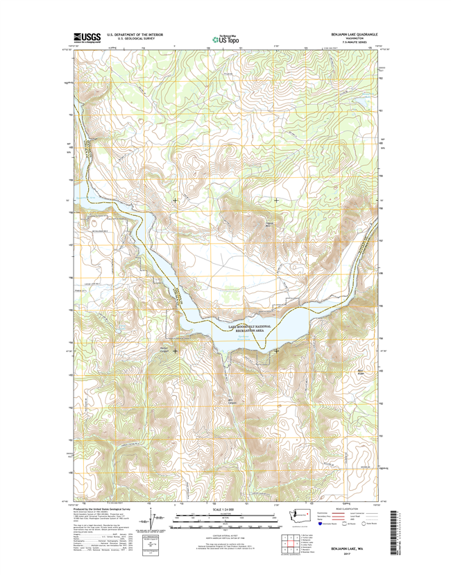 Benjamin Lake Washington  - 24k Topo Map
