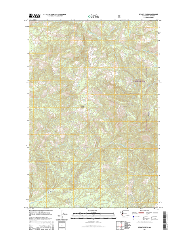 Bernier Creek Washington  - 24k Topo Map