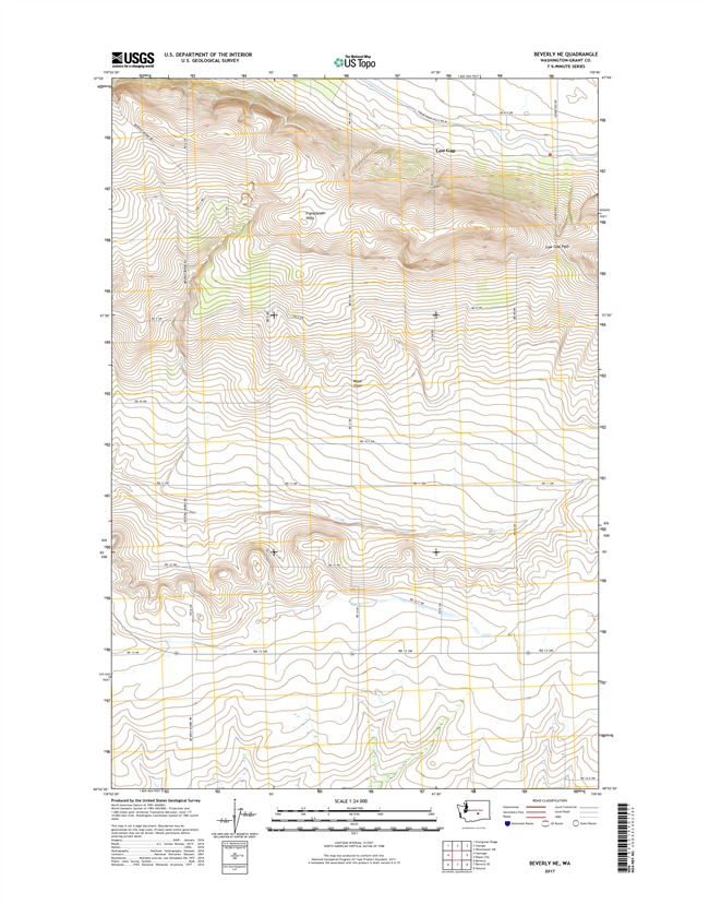 Beverly NE Washington  - 24k Topo Map