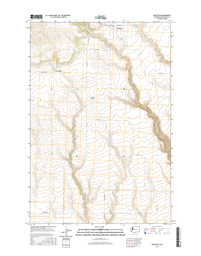 Bickleton Washington  - 24k Topo Map