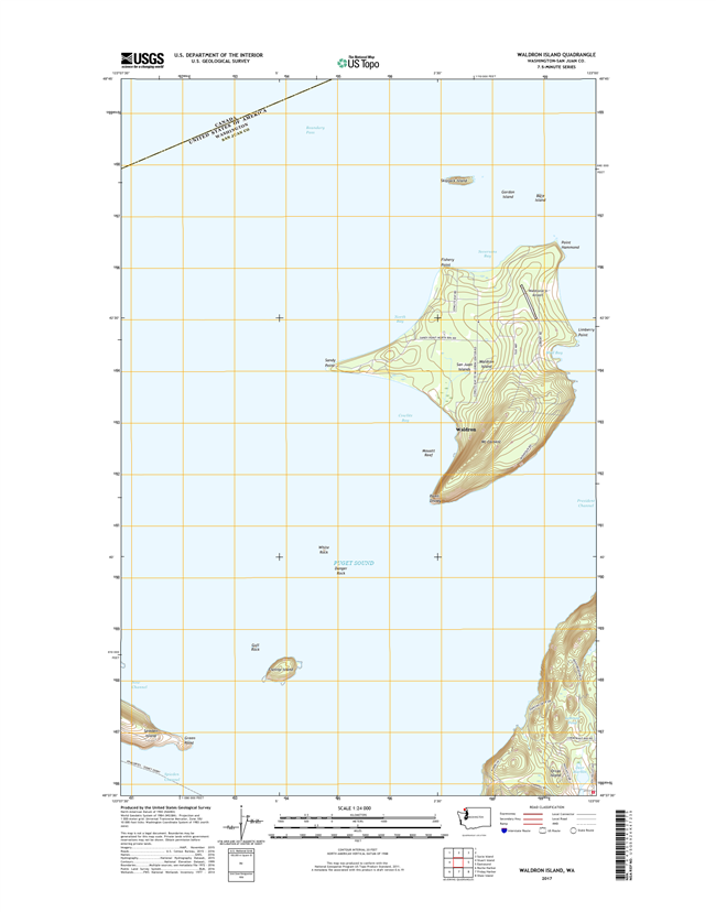 Waldron Island Washington  - 24k Topo Map