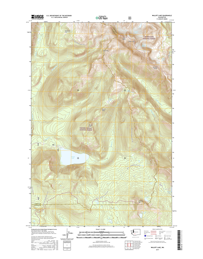 Walupt Lake Washington  - 24k Topo Map