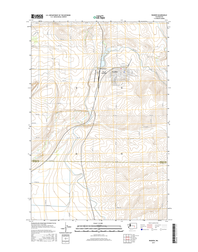 Warden Washington  - 24k Topo Map