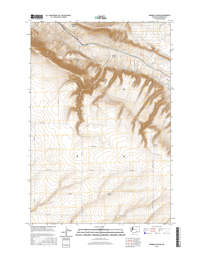 Webber Canyon Washington  - 24k Topo Map