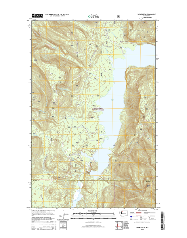 Welker Peak Washington  - 24k Topo Map