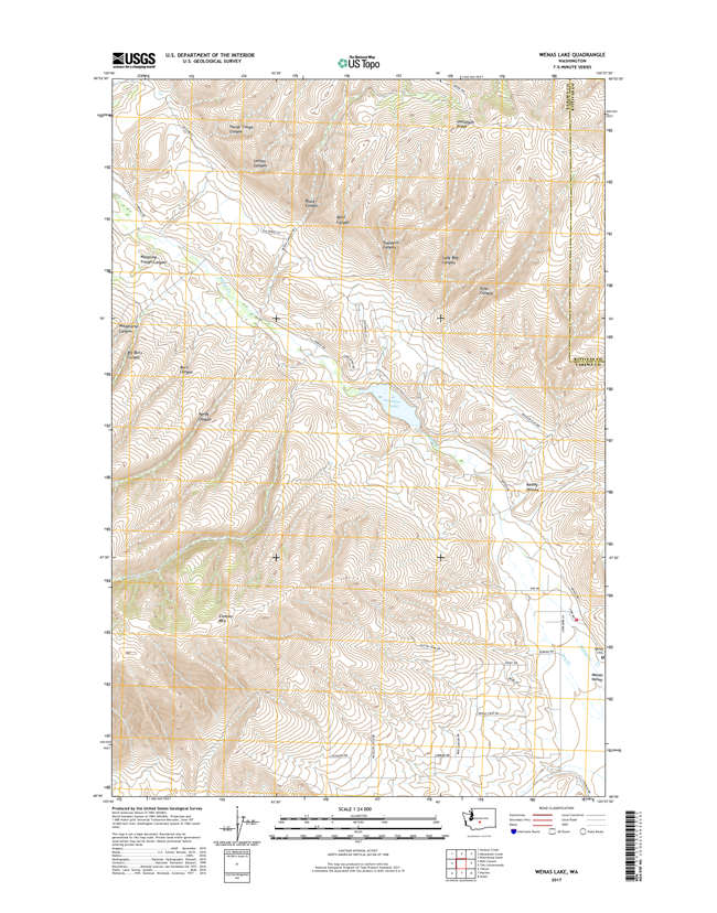 Wenas Lake Washington  - 24k Topo Map