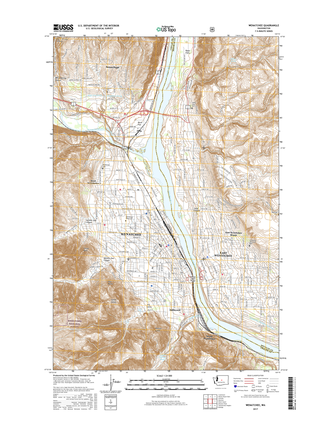 Wenatchee Washington  - 24k Topo Map