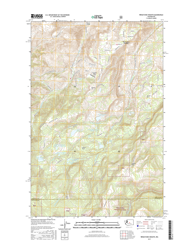 Wenatchee Heights Washington  - 24k Topo Map