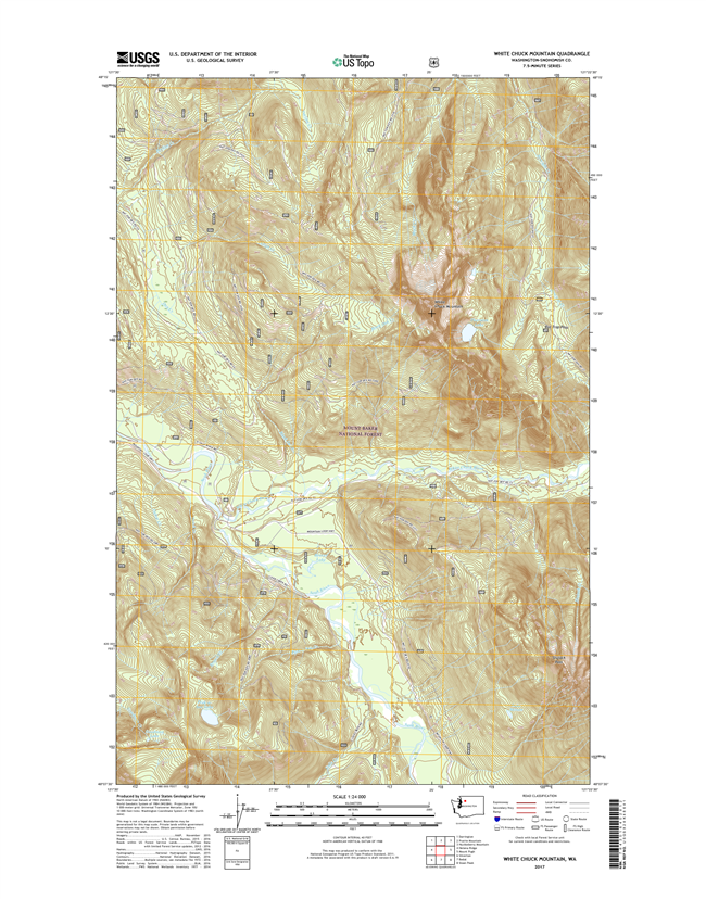 White Chuck Mountain Washington  - 24k Topo Map